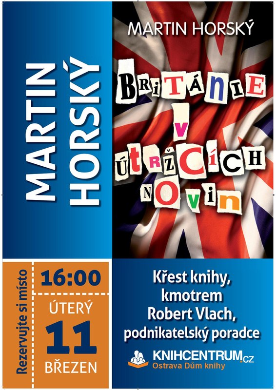 Plakát ke křtu knihy Británie v útržcích novin