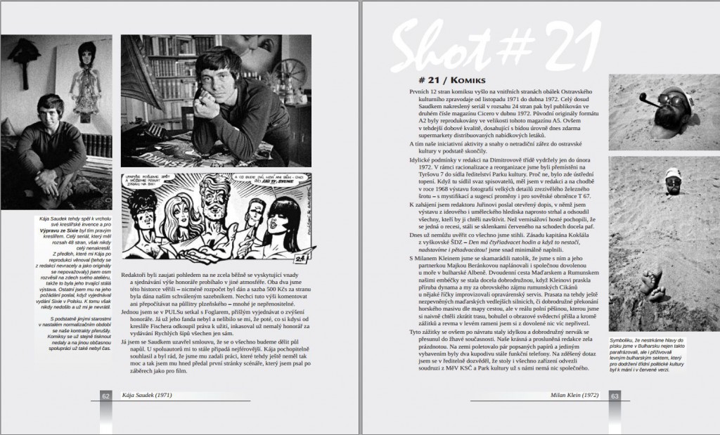 Komiks, Kája Saudek, V hledáčku kamery – mezi řádky textu