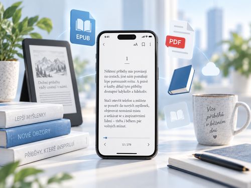 Čtení e-knihy v mobilu